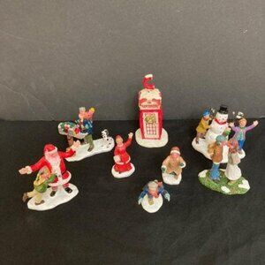 Vtg LEMAX Mini Christmas Figurines Lot of 8 1990s